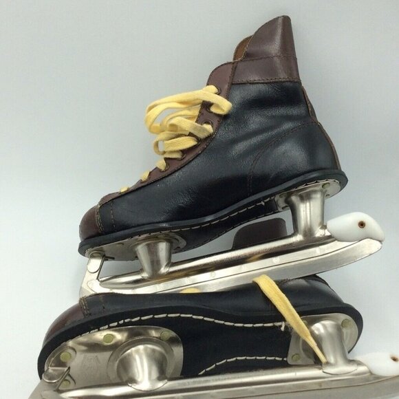 Vintage American Rocket Youth Size 8 1/3 Black Ice Skates Winter Box - Picture 2 of 11